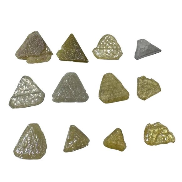 Diamond Crystals Lot of 12 - Raw Uncut Trigon Triangle Natural Specimen Rough - Picture 1 of 10